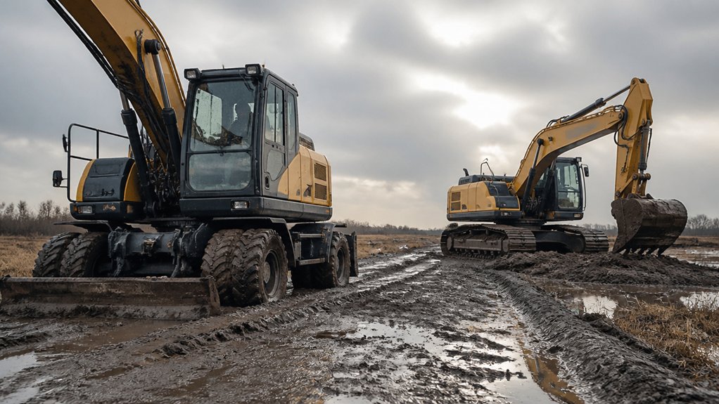 Choosing Between Wheeled and Tracked Excavators for Wet Terrain