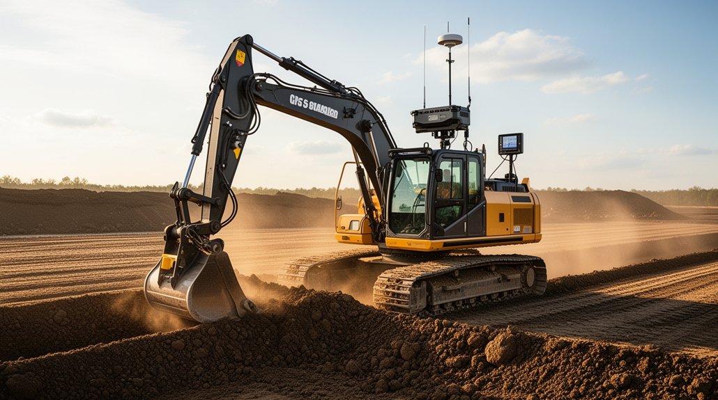 gps guided excavator operation