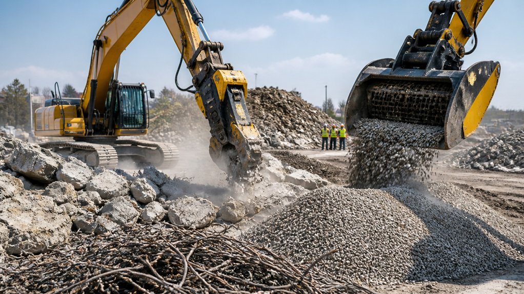 The Best Attachment Combinations for Efficient Concrete Recycling